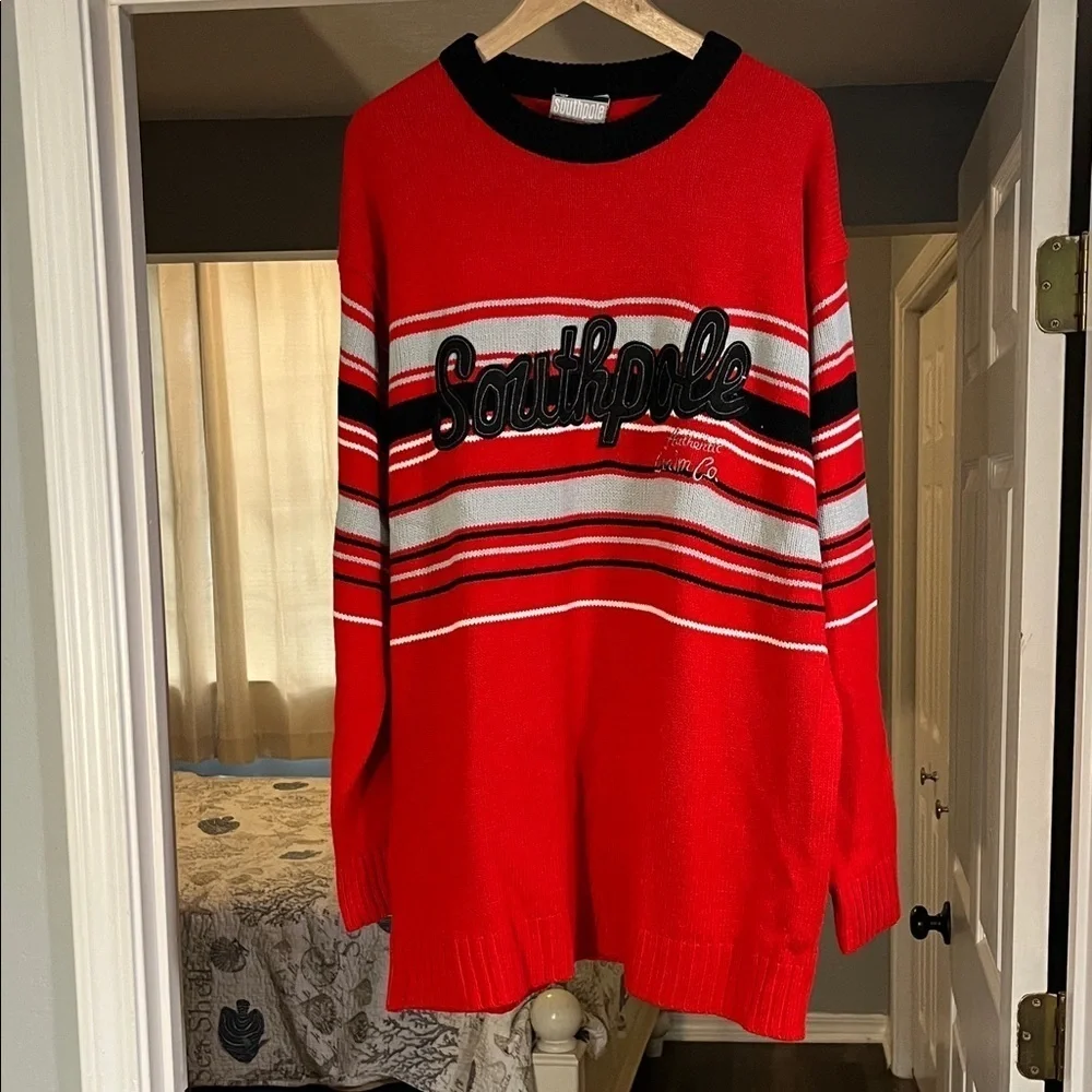 South Pole Denim Co. Authentic Collection Men’s Sweater Size XL Red/Gray/White